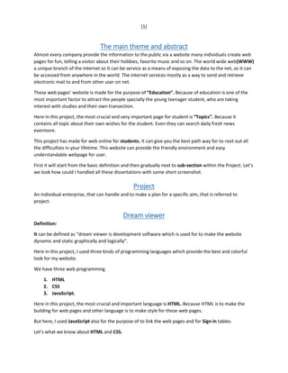 Webdesign + Website thesis | PDF