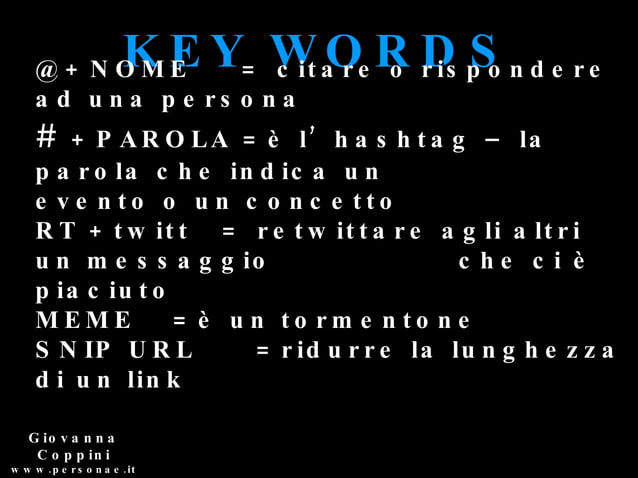 Di tutto ma in 140 caratteri ;) | PPT