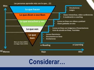 • https://prezi.com/w3cda8ggwq45/diseno-
instrucciona
Considerar…
 