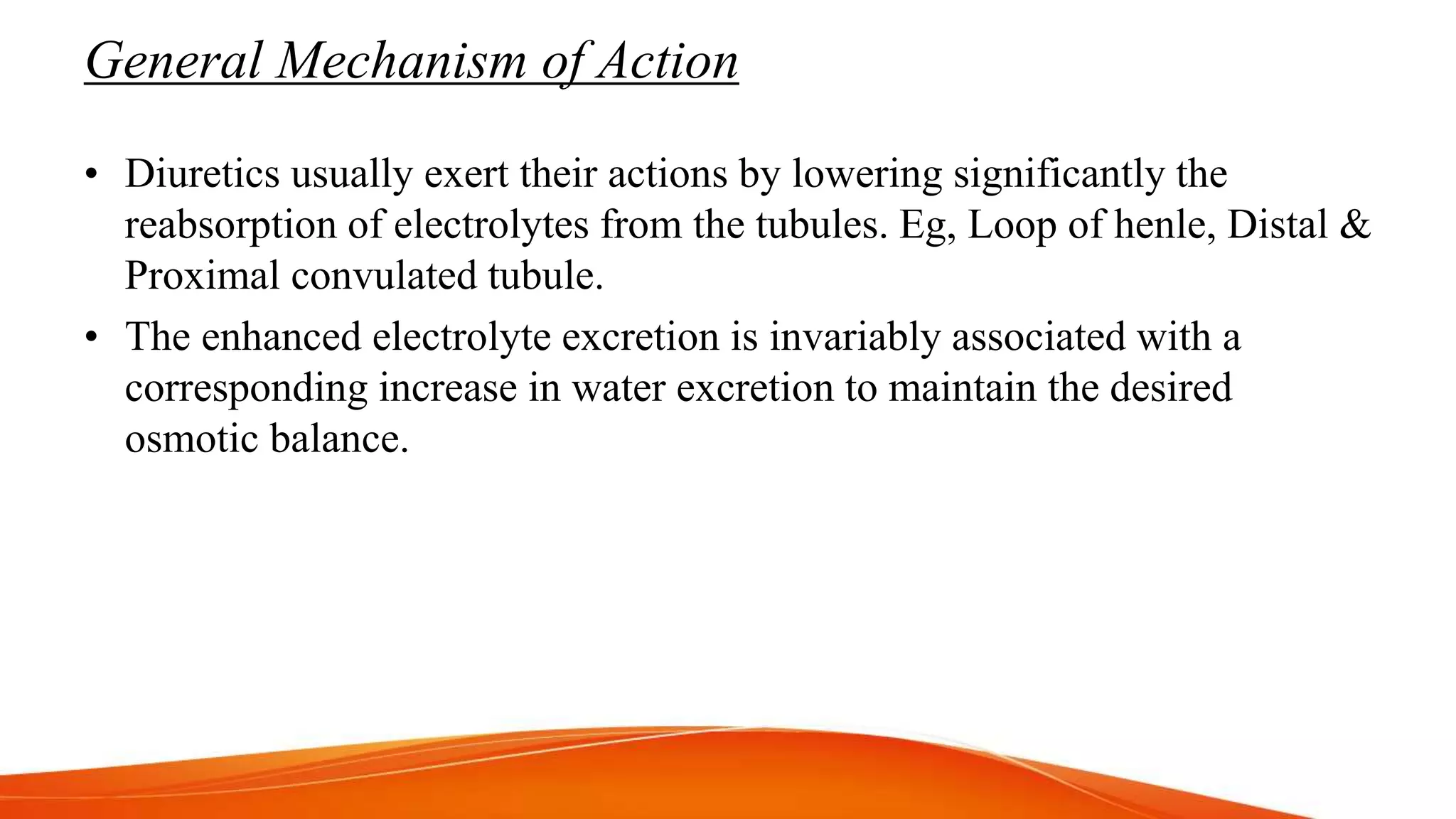 Diuretics | Definition | Mechanism of Action | Classes of Drugs | PPTX