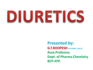 Presented by:
G.T.ROOPESH M.PHARM .,(Ph.D)
Asso.Professor,
Dept. of Pharma.Chemistry
BCP-ATP.
 
