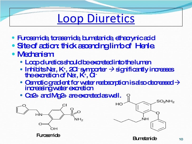 mechanism of action of loop diuretics slideshare
