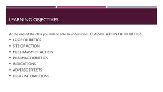 DIURETICS renal pharmacology- mechanism of action classification and ...