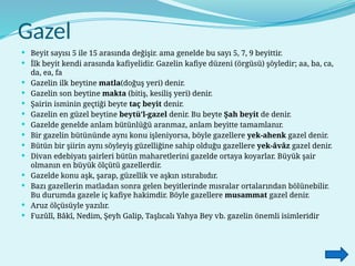 Divan Şiiri Nazım Biçimleri ve Türleri: Kapsamlı İnceleme | PPTX