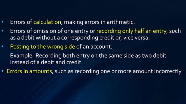 Trial Balance its error and its rectification | PPTX