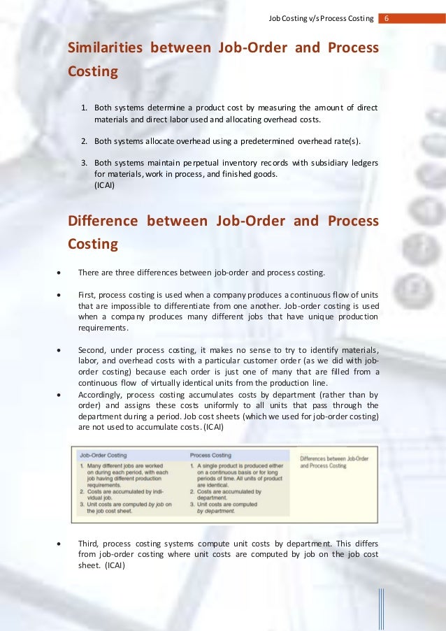 THE MAIN DIFFERENCE BETWEEN JOB COSTING AND PROCESS