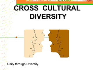 CROSS  CULTURAL  DIVERSITY Unity through Diversity 