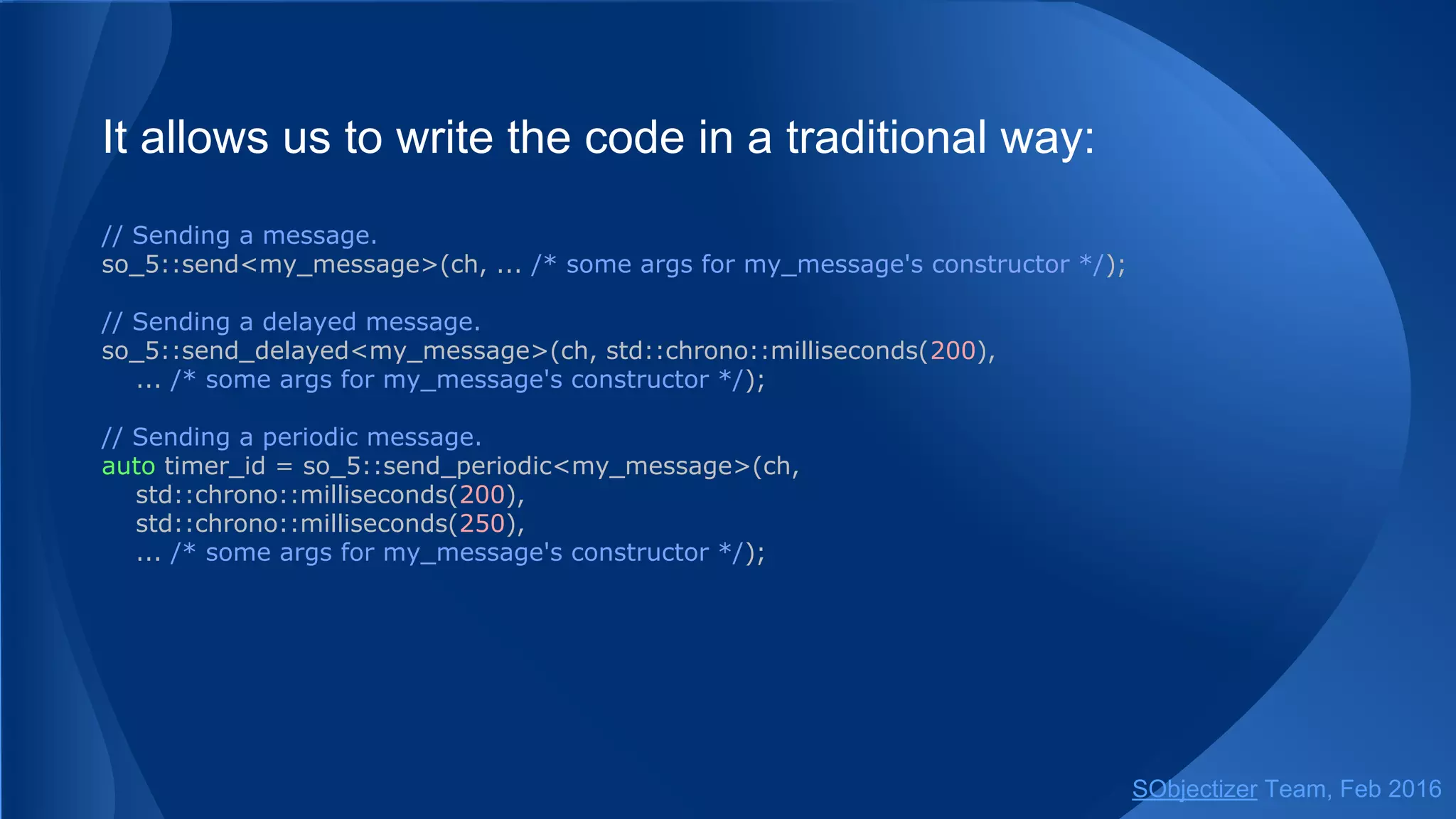 Since v.5.5.16 mchains are implemented as Multi-Producer
and Multi-Consumer queues.
It means that it is possible to use the same mchain in parallel
calls to several receive and select on different threads.
This feature can be used for implementation of very simple
load-balancing scheme...
SObjectizer Team, May 2017
 