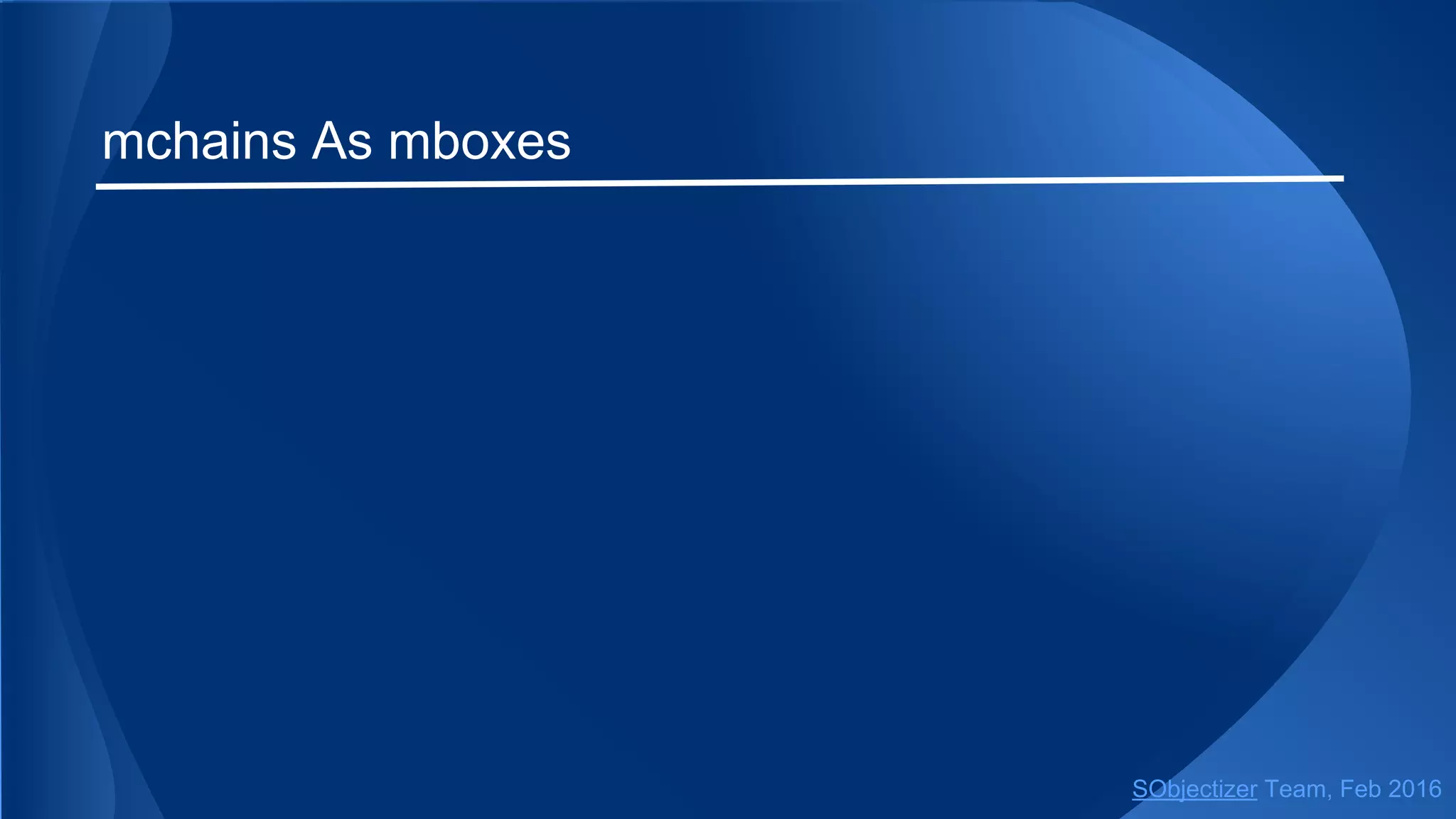 Message handlers which are passed to receive and select
functions family must be lambda-functions or functional
objects with the following format:
return_type handler( const message_type& );
return_type handler( message_type );
return_type handler( const so_5::mhood_t<message_type>& );
return_type handler( so_5::mhood_t<message_type> );
return_type handler( so_5::mhood_t<so_5::mutable_msg<message_type>> );
return_type handler( so_5::mutable_mhood_t<message_type> );
SObjectizer Team, May 2017
 