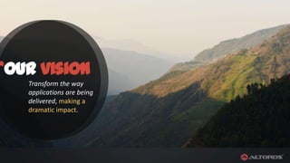 *

*our vision
Transform the way
applications are being
delivered, making a
dramatic impact.

 
