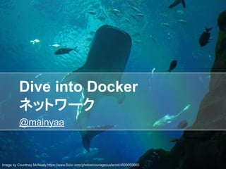 Dive into Docker
ネットワーク
@mainyaa
Image by Countney McNealy https://www.flickr.com/photos/courageousferret/4500059665
 