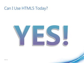 Can I Use HTML5 Today?




PAGE 54
 