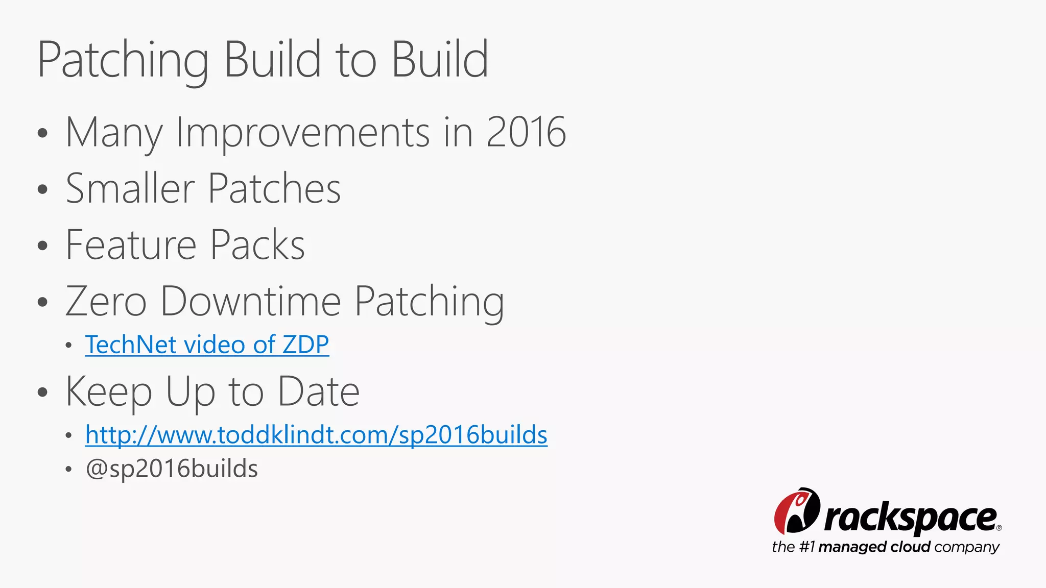 TechNet video of ZDP
http://www.toddklindt.com/sp2016builds
 
