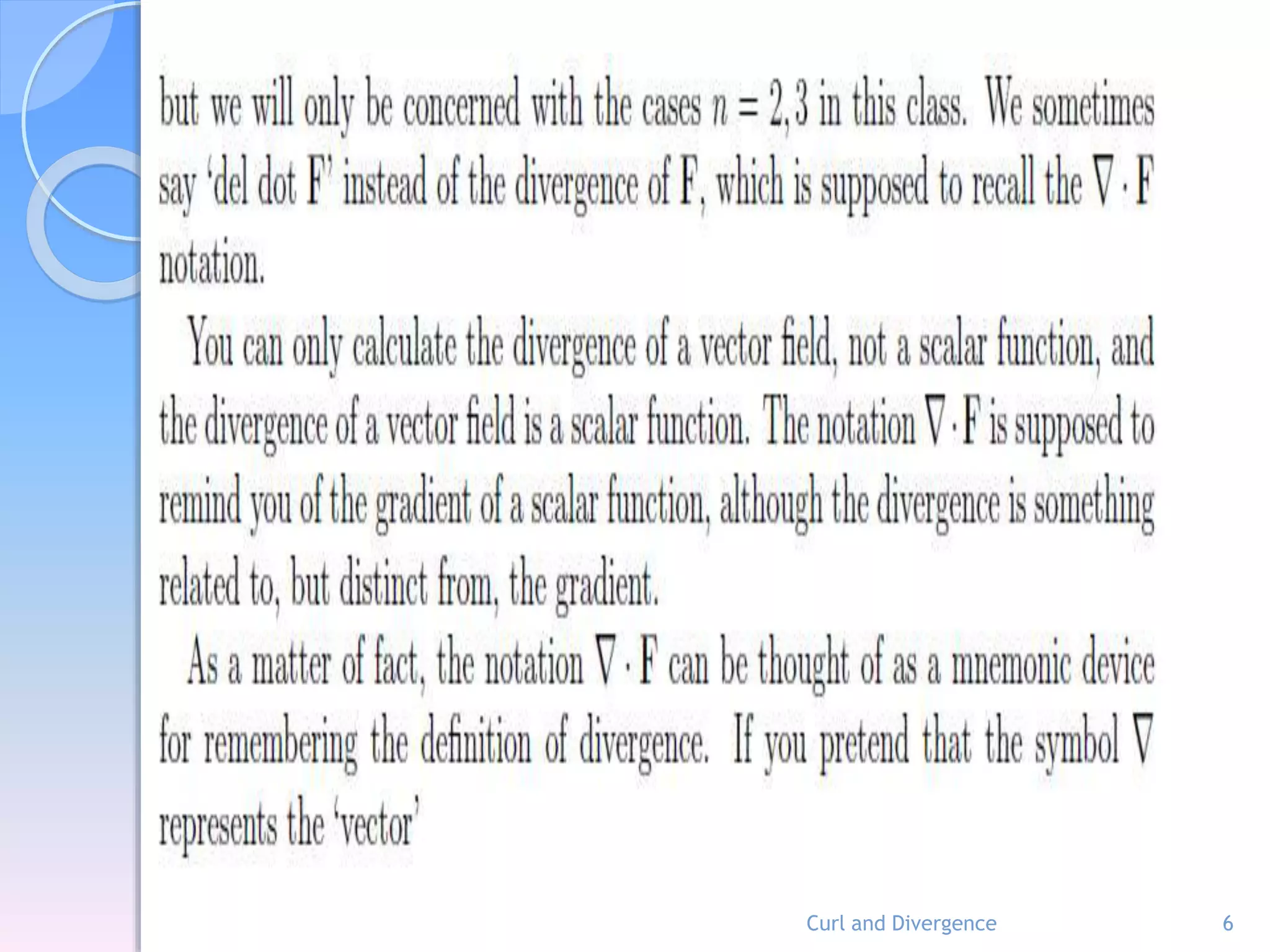 Curl and Divergence 6
 