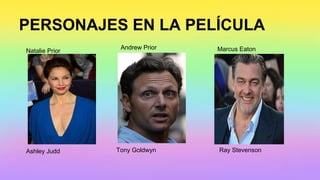 PERSONAJES EN LA PELÍCULA
Natalie Prior
Ashley Judd
Andrew Prior
Tony Goldwyn
Marcus Eaton
Ray Stevenson
 