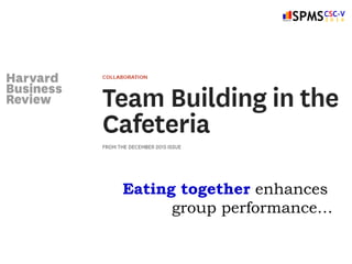 Eating together enhances
group performance…
 