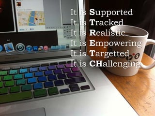 It is Supported
It is Tracked
It is Realistic
It is Empowering
It is Targetted
It is CHallenging
 