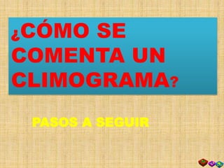 ¿CÓMO SE
COMENTA UN
CLIMOGRAMA?
PASOS A SEGUIR
 