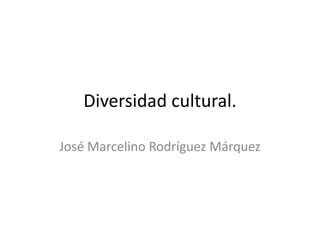 Diversidad cultural.
José Marcelino Rodríguez Márquez

 