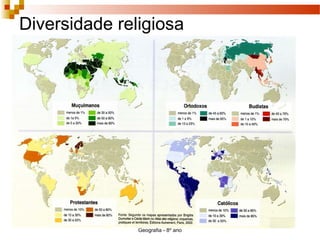 Geografia - 8º ano
Diversidade religiosa
 
