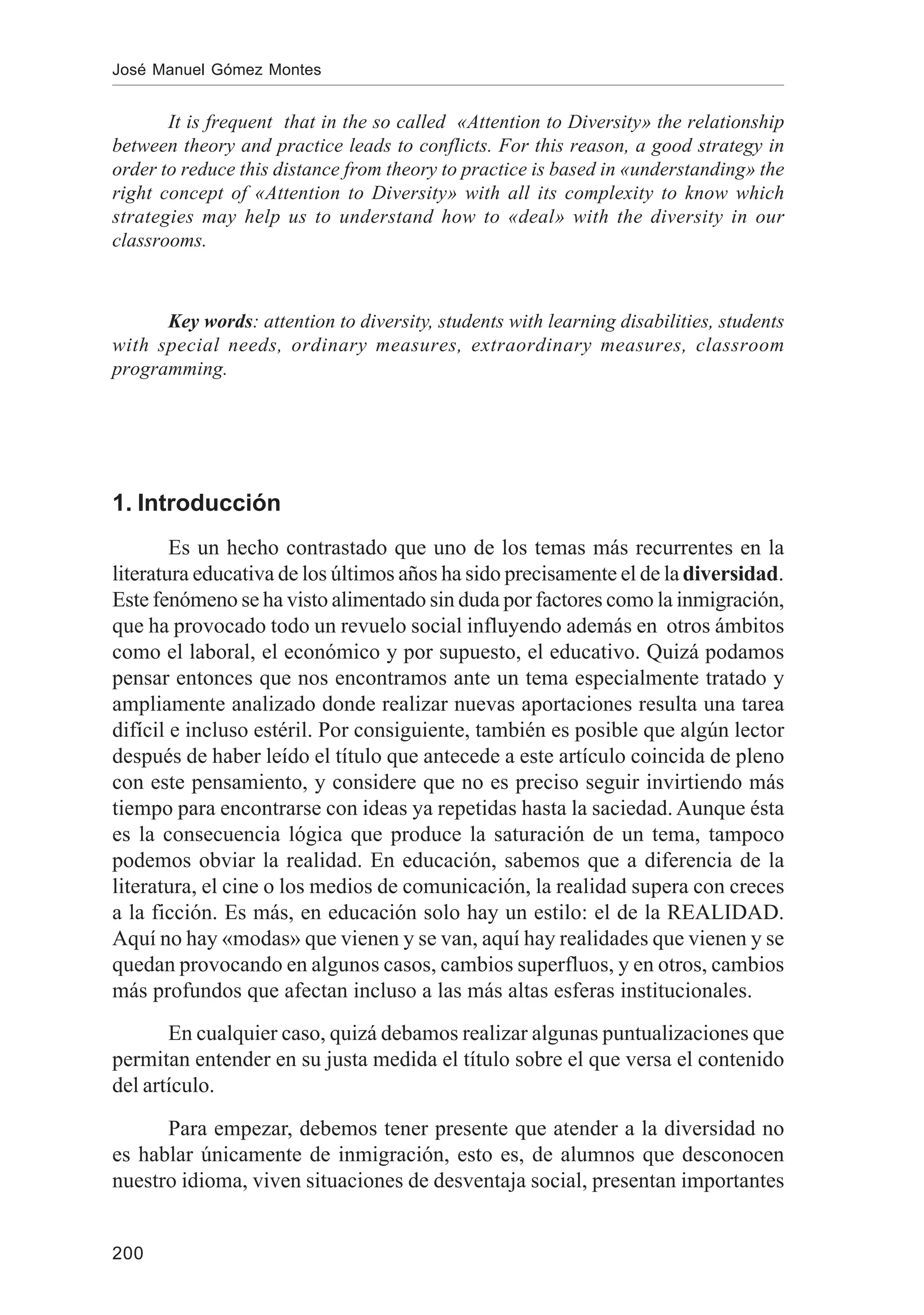 Diversidad en el aula | PDF