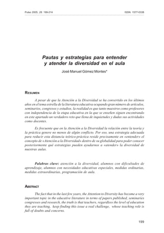 Diversidad en el aula | PDF