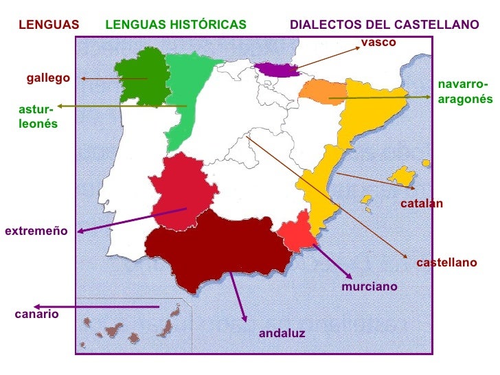 Mapa de España, catalan idioma 