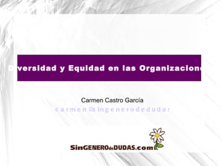 Carmen Castro García [email_address]   Diversidad y Equidad en las Organizaciones 