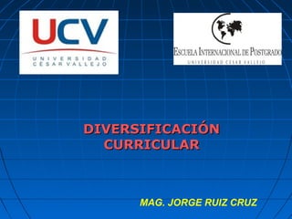 DIVERSIFICACIÓNDIVERSIFICACIÓN
CURRICULARCURRICULAR
MAG. JORGE RUIZ CRUZ
 
