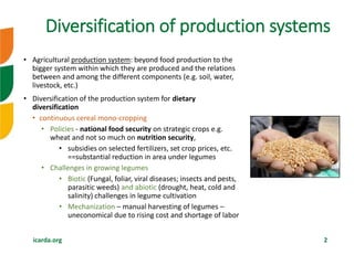 icarda.org 2
• Agricultural production system: beyond food production to the
bigger system within which they are produced ...