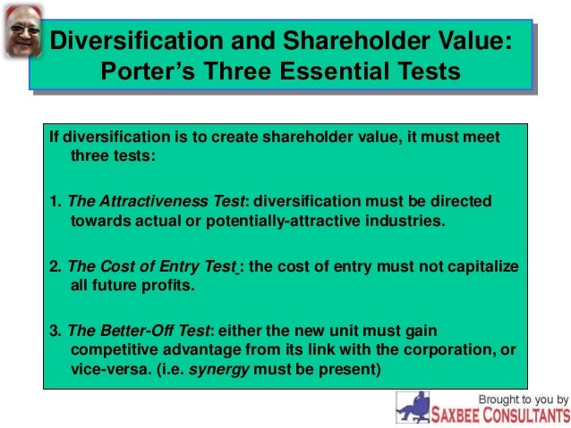 Diversification strategy theory