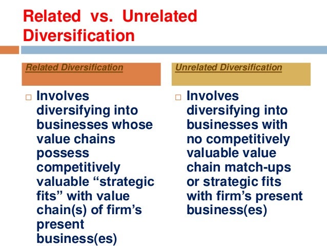 The Differences Between Related Diversification and Unrelated Diversification