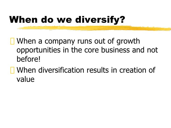 Value creating diversification strategy