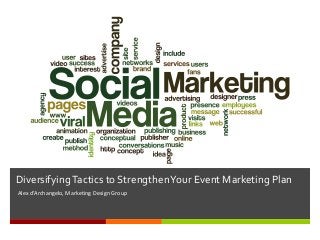 Diversifying Tactics to Strengthen Your Event Marketing Plan
Alex d’Archangelo, Marketing Design Group
 
