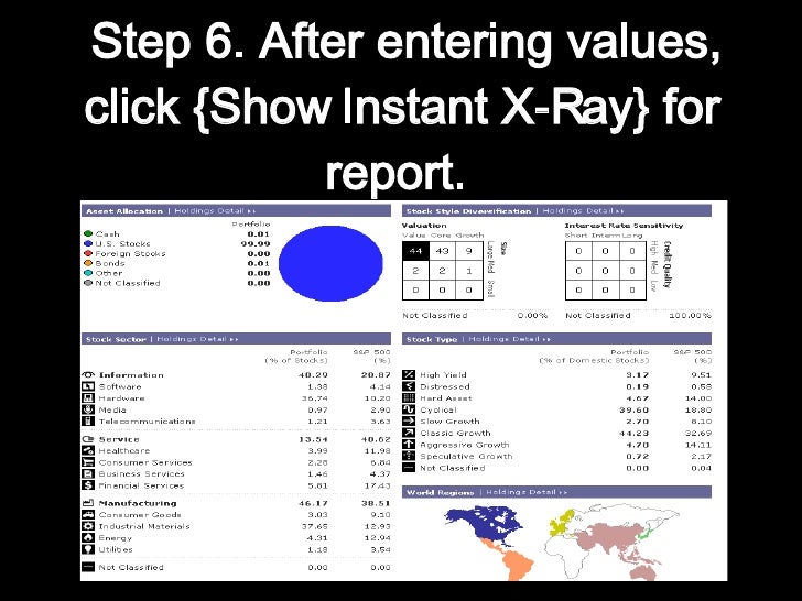 Diversifying Investments X Ray Tool On Morning Star
