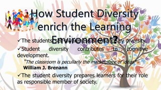 Encourage learners to share their personal history
and experiences.
Integrate learning experiences and activities which
...