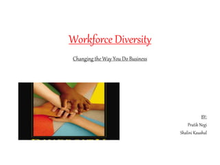 Workforce Diversity
Changing the Way You Do Business
BY:
Pratik Negi
Shalini Kaushal
 