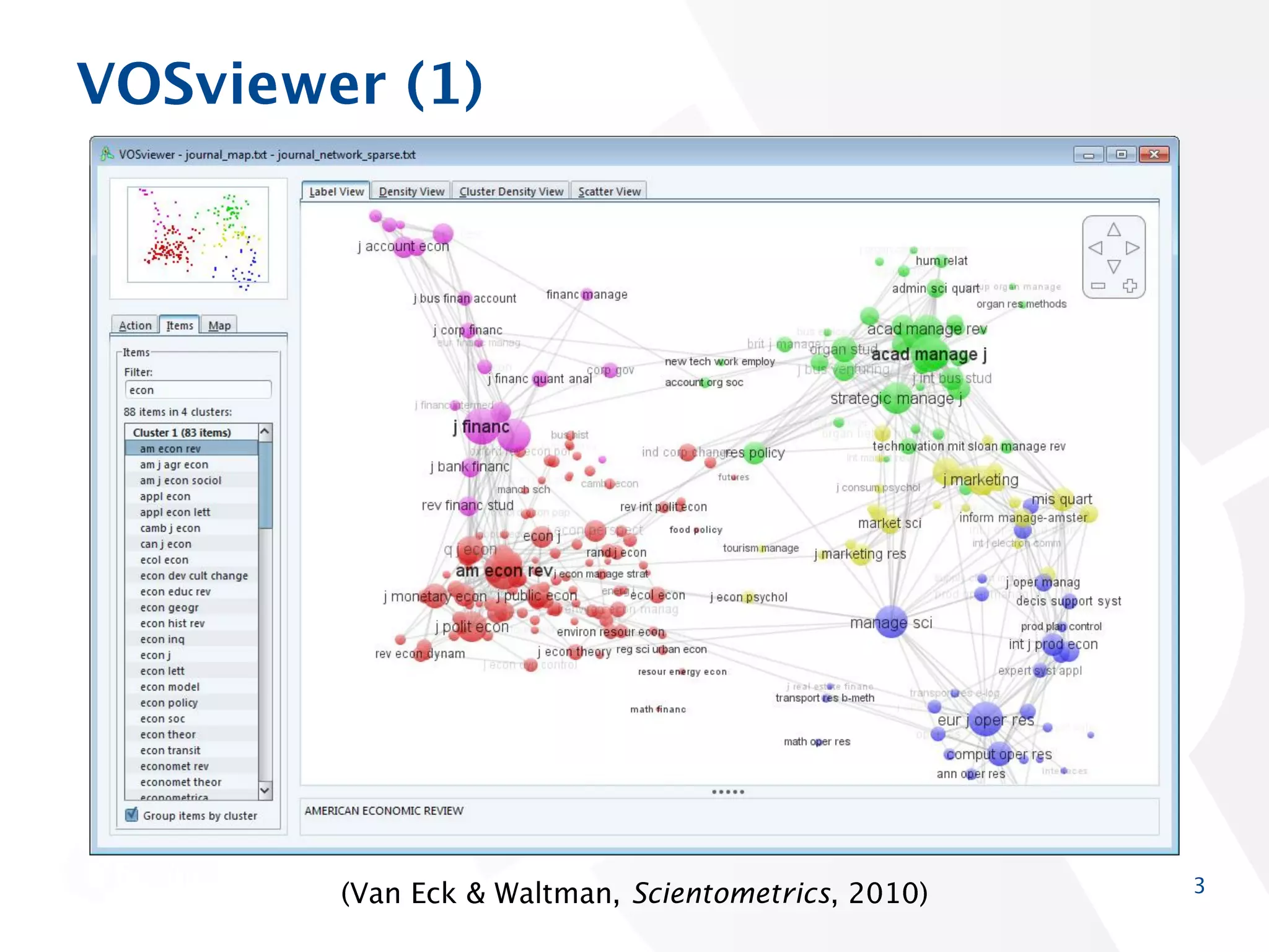 VOSviewer (1)

(Van Eck & Waltman, Scientometrics, 2010)

3

 