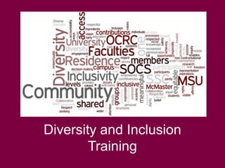 Diversity and Inclusion
Training
 