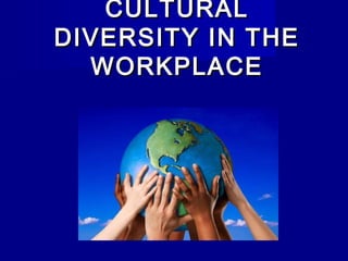 CULTURALCULTURAL
DIVERSITY IN THEDIVERSITY IN THE
WORKPLACEWORKPLACE
 