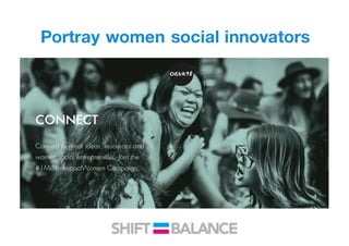 Portray women social innovators
 
