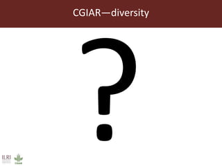 Diversity and inclusion in the workplace—The future for CGIAR