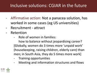Diversity and inclusion in the workplace—The future for CGIAR
