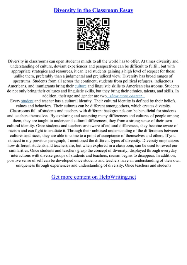 Diversity Essay Examples
