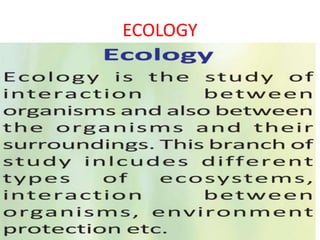 ECOLOGY
 