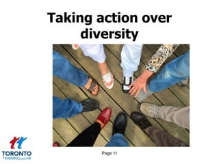 Page 11
Taking action over
diversity
 