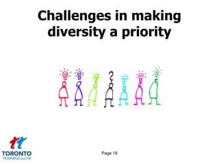 Page 18
Challenges in making
diversity a priority
 
