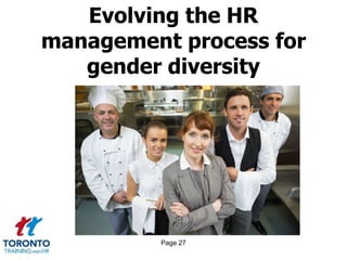 Page 27
Evolving the HR
management process for
gender diversity
 