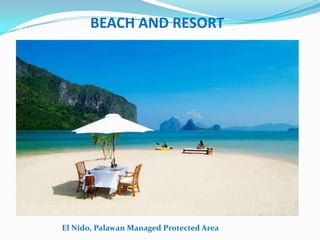 BEACH AND RESORT




El Nido, Palawan Managed Protected Area
 