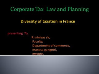 Corporate Tax Law and Planning
 